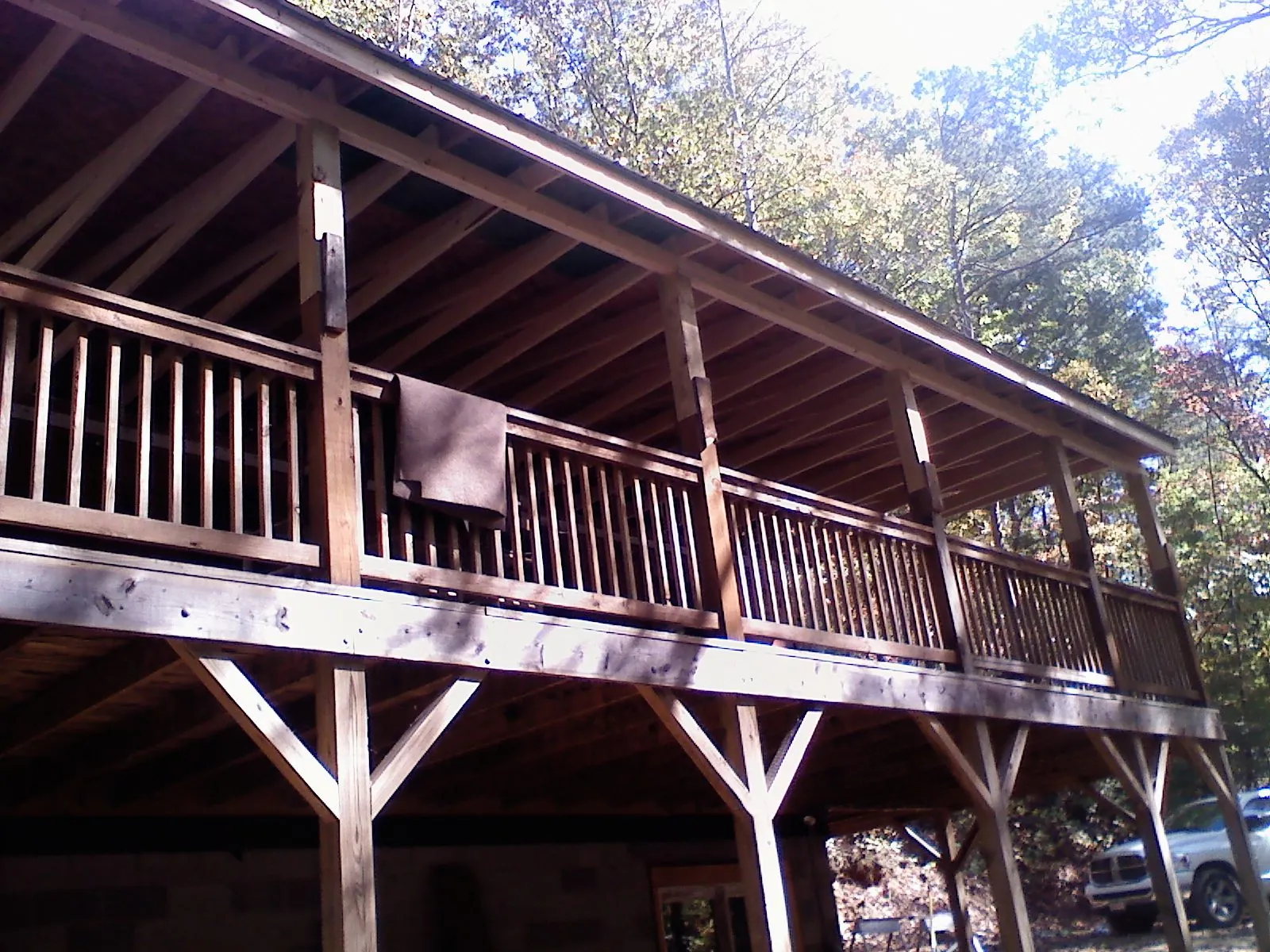 Timber framing under a new elevated porch and deck — Roof Leak Repair in Lincroft by Roofing Brothers